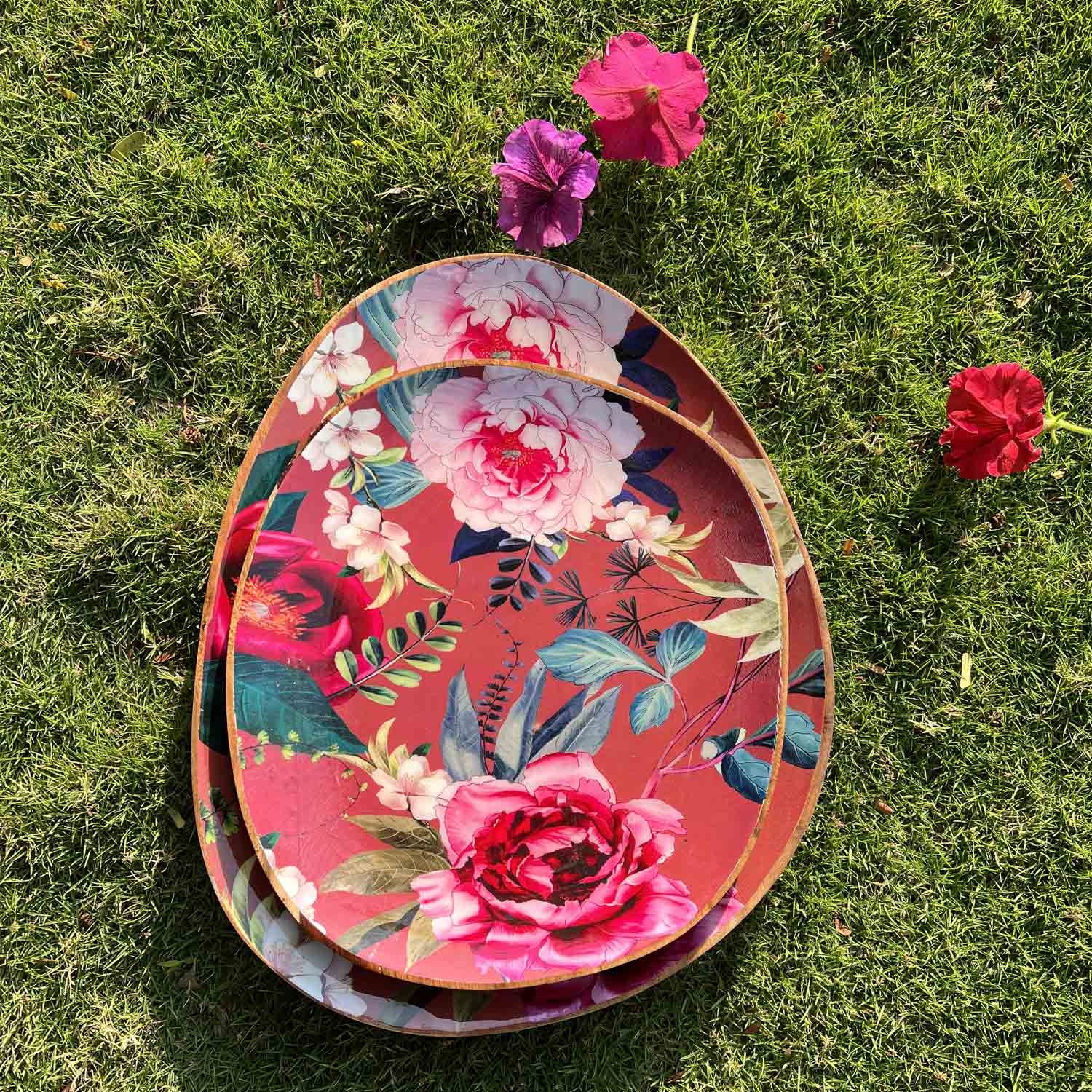 Oval Platters Set (Large & Medium) - Windsor Blooms