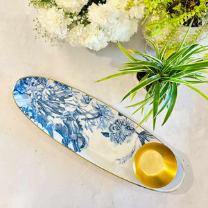 Oval Platter with Dip Bowl - Brittany Blanc