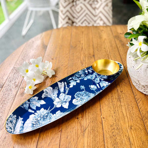 Oval Platter with Dip Bowl - Brittany Bleu