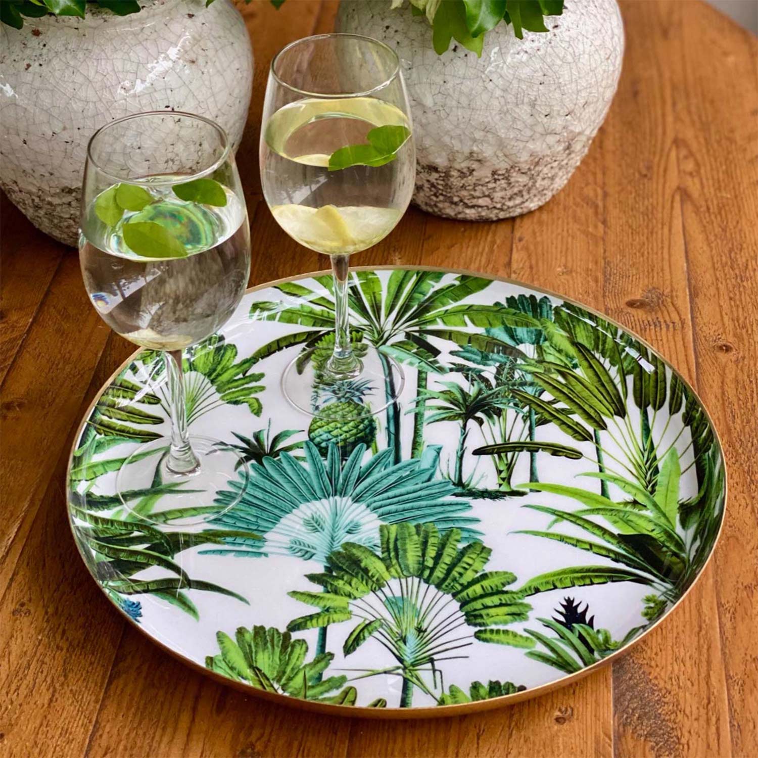 Round Serving Tray - Amazonia Day