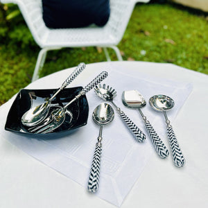 Serving Spoons, Set Of 6 - Taj Chevron