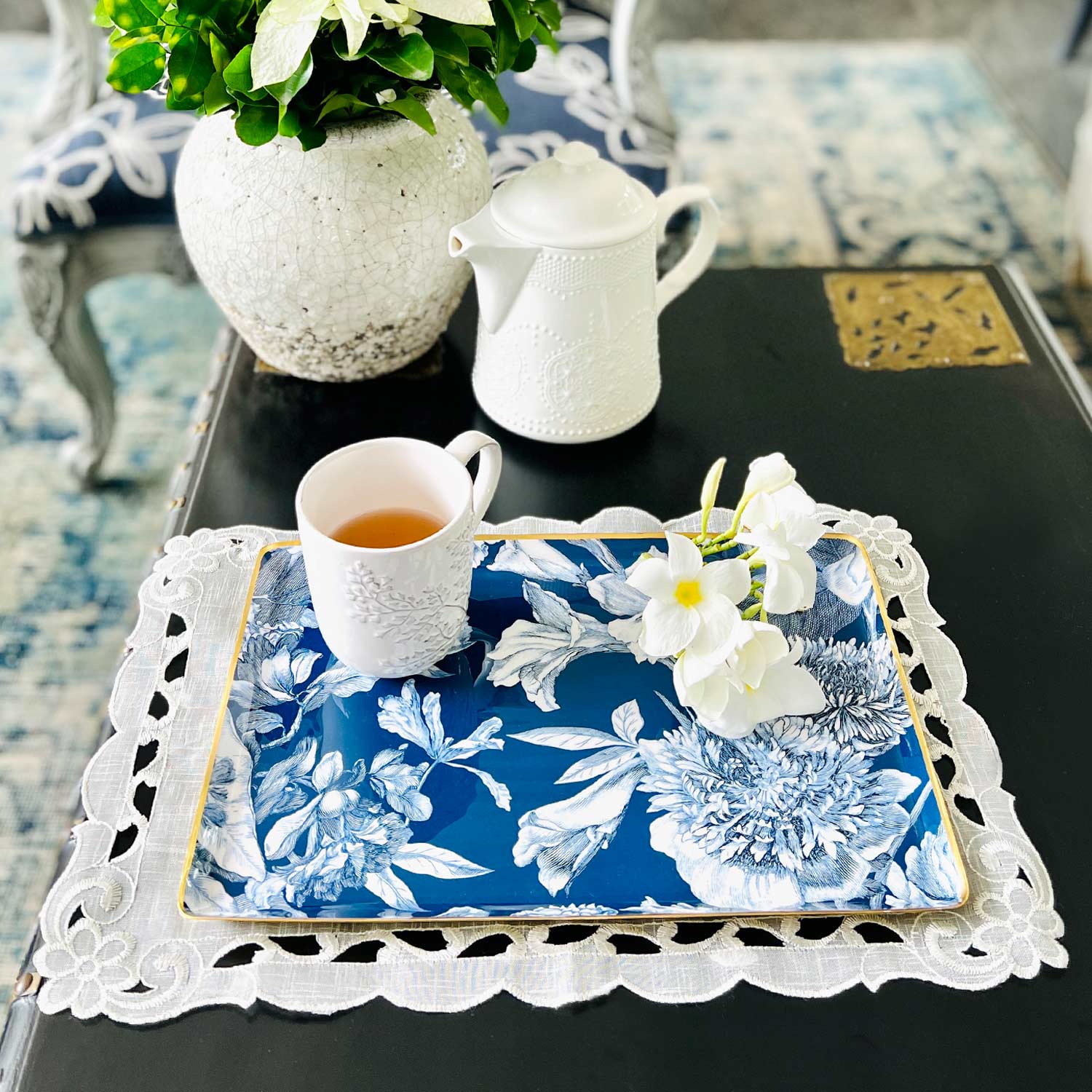 Serving Tray, Small Rectangle - Brittany Bleu