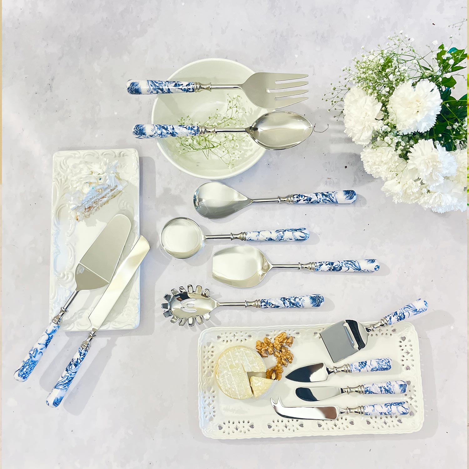 Serving Cutlery, Gift Set of 12 - Brittany Blanc