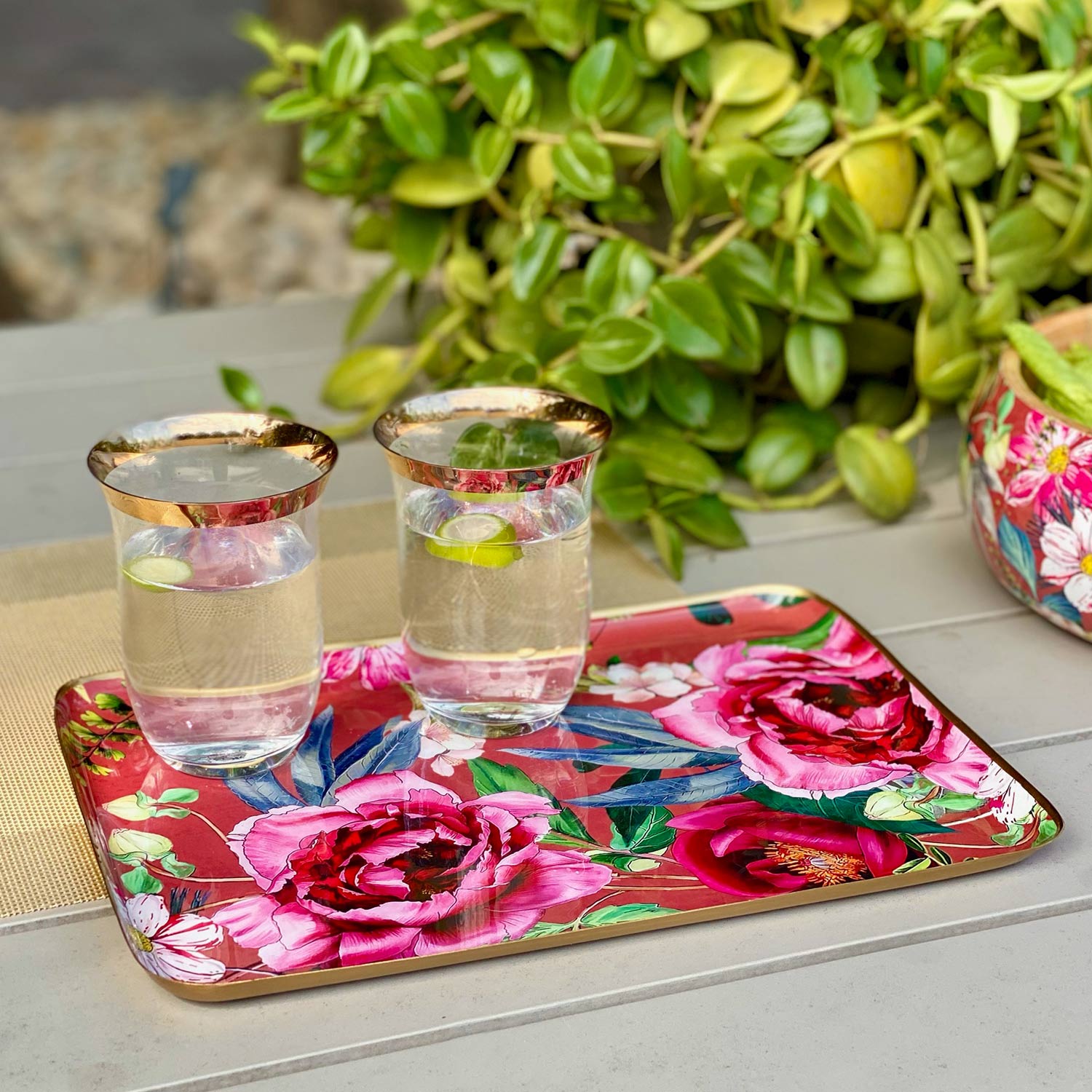Serving Platters with Server, Gift Set of 8 - Windsor Blooms
