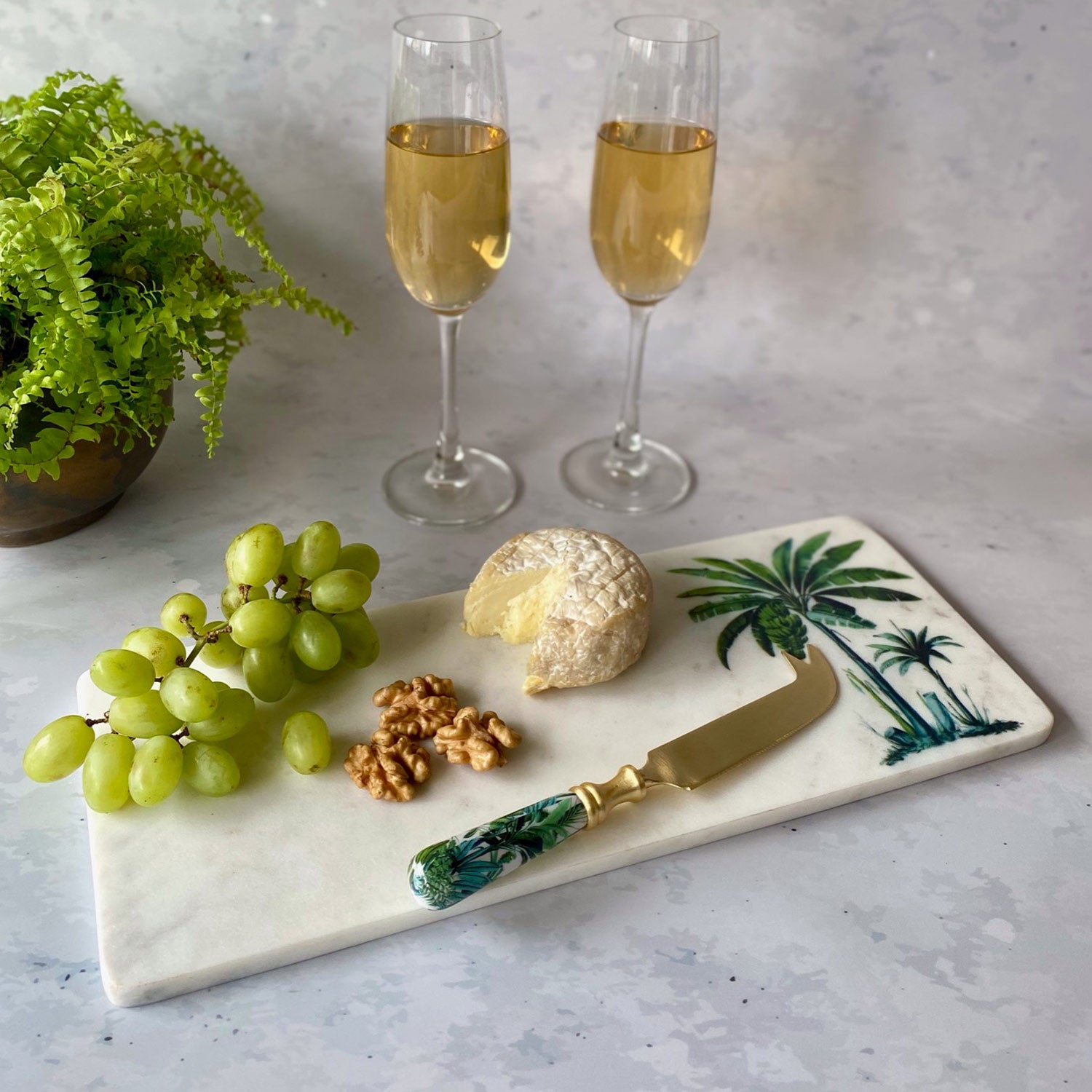 Marble Cheese Board With Cheese Knife - Amazonia Day