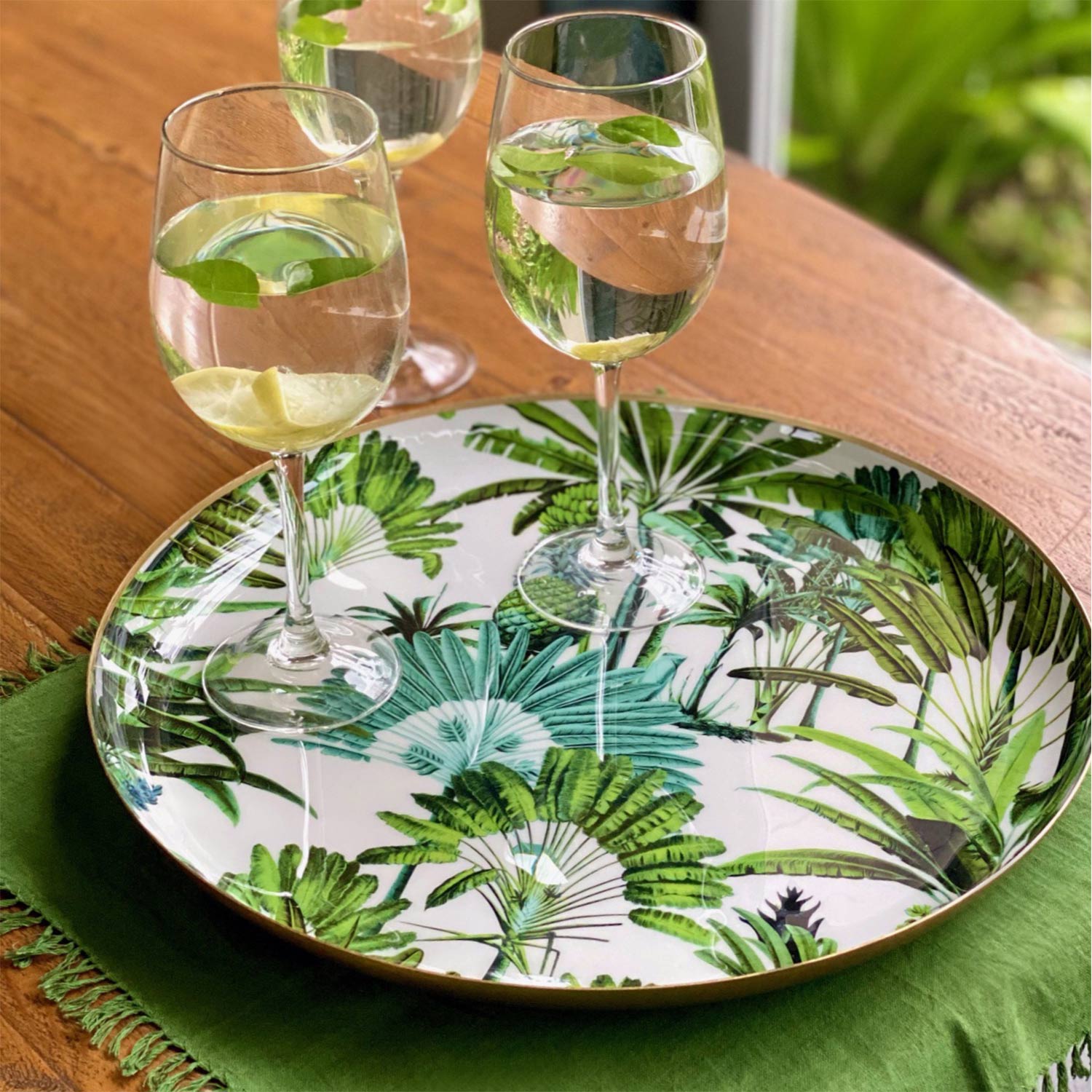 Round Serving Tray - Amazonia Day