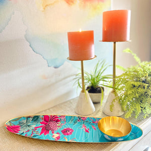 Oval Platter with Dip Bowl - Chilean Deco
