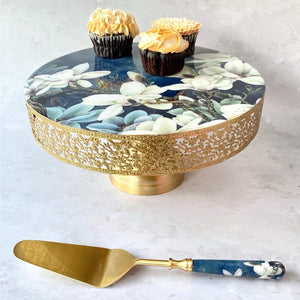 Cake Stand With Server Gift Set - Ceylon Dusk