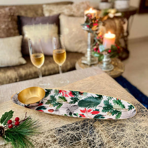 Oval Platter With Dip Bowl - Pine