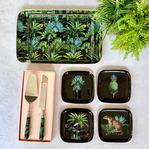 Serving Platters With Server & Knife Duo, Gift Set of 8 - Amazonia Night