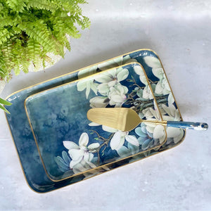 Serving Platters With Server, Gift Set of 3 - Ceylon Dusk