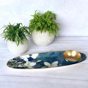 Oval Platter With Dip Bowl - Ceylon Dusk