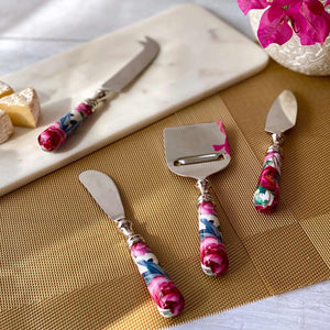 Cheese Knives, Set Of 4 - Tudor Blooms