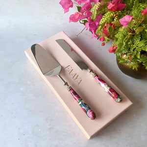 Cake Server & Knife Duo - Tudor Blooms