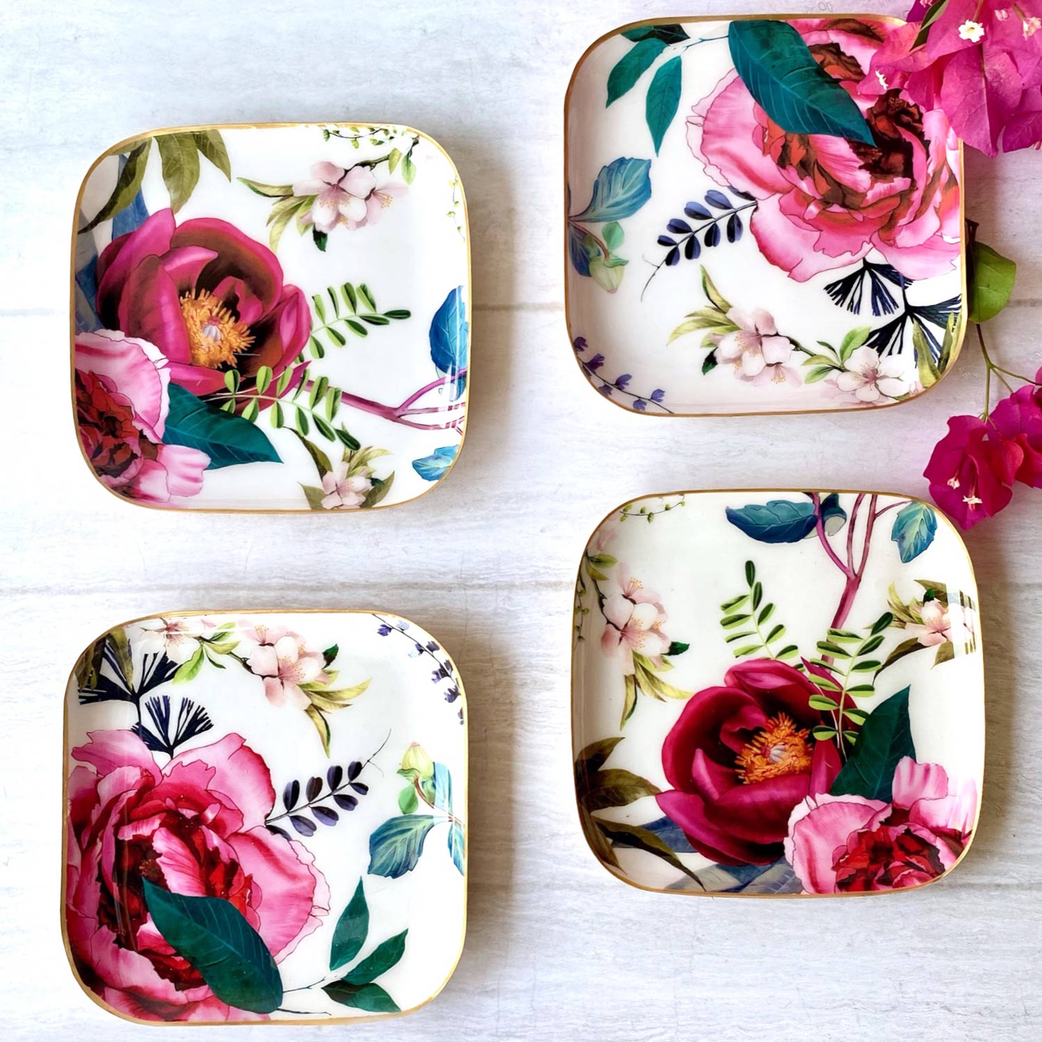 Serving Platters With Server & Knife Duo, Gift Set of 8 - Tudor Blooms