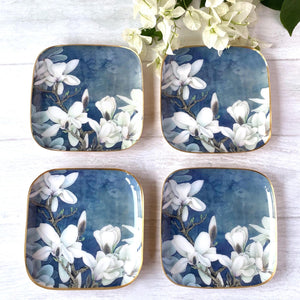 Square Quarter Plates - Set Of 4 - Ceylon Dusk