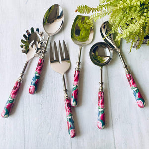 Serving Spoons, Set Of 6 - Tudor Blooms