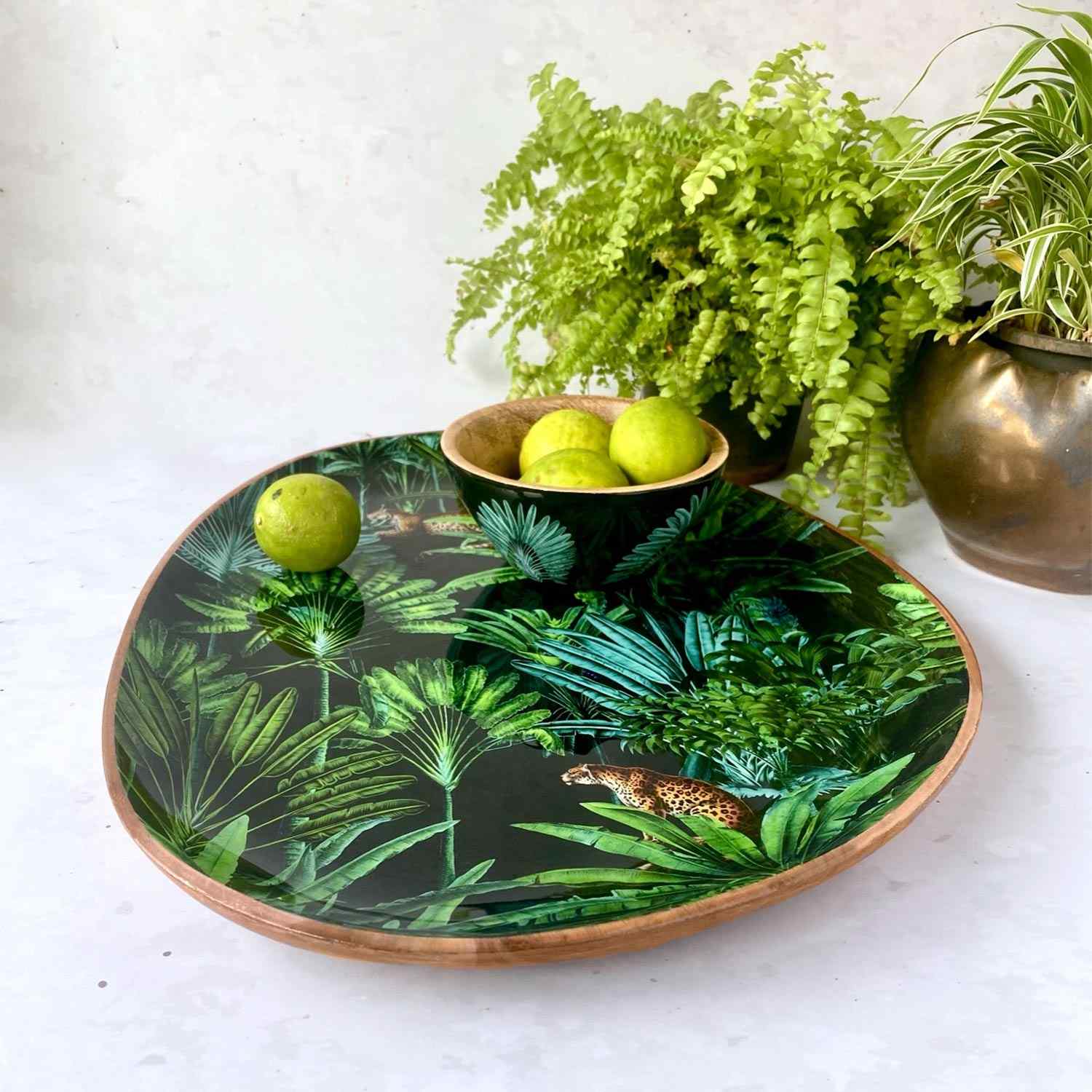 Large Oval Platter With Dip Bowl - Amazonia Night